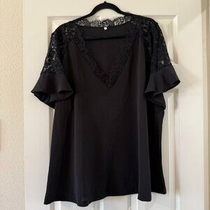 Black Plus Size Women's Business Attire Shirt